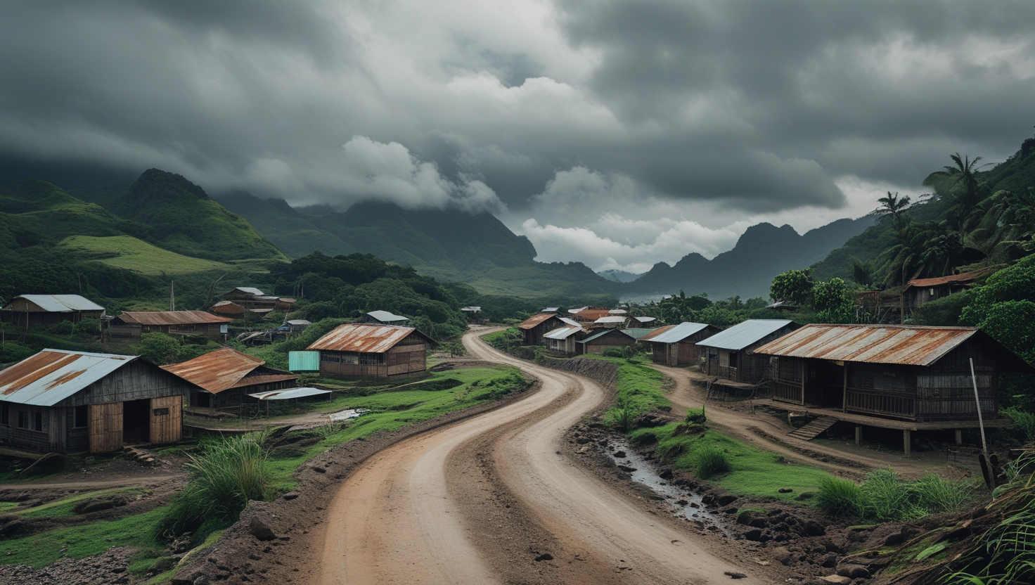 Jalan rusak dan terbengkalai di wilayah perbatasan Indonesia