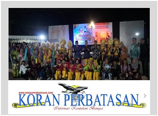 Penampilan tari budaya di malam resepsi HUT ke-6 Kelurahan Batu Hitam di Pantai Piwang