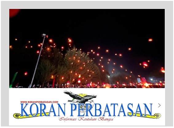 Suasana Malam Resepsi HUT RI ke-80 di Natuna dengan ribuan warga dan pelepasan 1.000 lampion di Pantai Piwang.