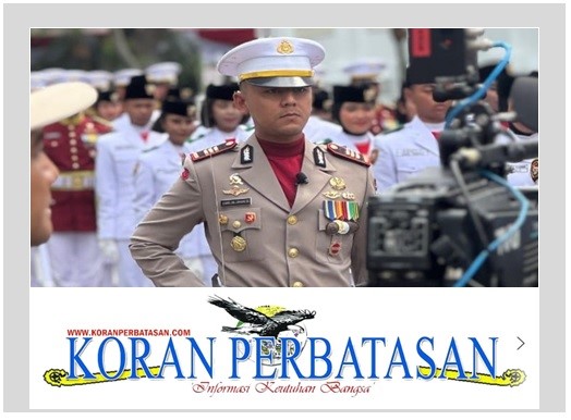AKP Raden Bimo Dwi Lambang, Kapolsek Batu Aji, memimpin Kompi Paskibraka di Istana Merdeka pada Upacara HUT RI ke-80