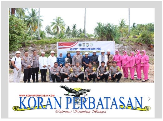 Kapolres Natuna AKBP Novyan Aries Efendie melakukan peletakan batu pertama pembangunan SPPG di Desa Limau Manis, Bunguran Timur Laut.