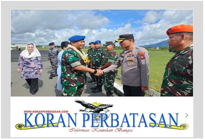 Forkopimda Natuna menyambut kedatangan Danlanud RSA Kolonel Onesmus Gede Rai Aryadi di VIP Room Graha Serasan Lanud RSA Natuna.