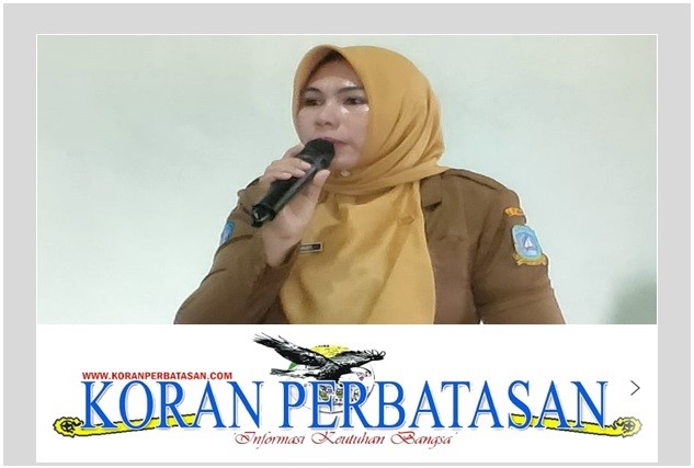 Potret Kepala TK Negeri 002 Palmatak, Tati Hariati, saat menyampaikan kata sambutan.