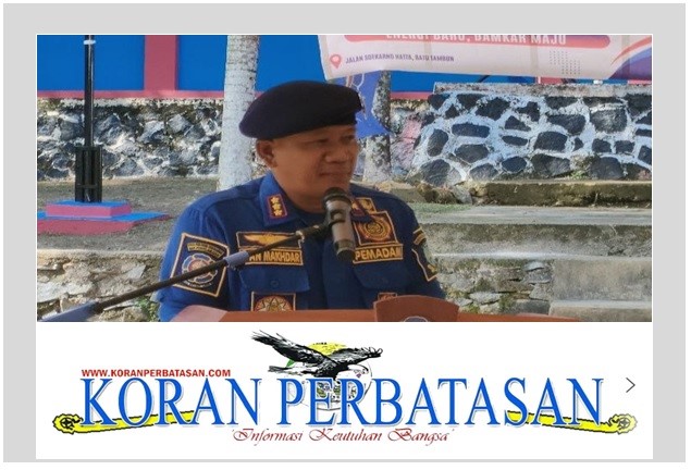 Potret Kepala Dinas Damkar Wan Mukhdar saat menyampaikan kata sambutan.