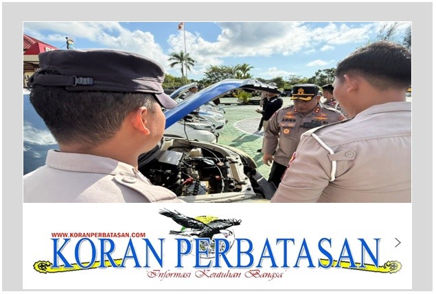 Inspeksi mendetail yang dilakukan Kapolres Natuna terhadap kondisi teknis kendaraan dinas sebagai bagian dari program penertiban dan pemeliharaan rutin sarana prasarana Polri.