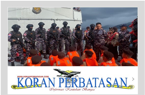 Kegiatan Coffee Morning dan Joy Sailing Lanal Tarempa di atas KRI Tjiptadi-381.