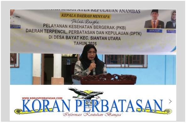 Kepala Dinas Kesehatan Kabupaten Kepulauan Anambas Yessy Ariessandy menyampaikan laporan peluncuran program kesehatan bergerak di Desa Bayat.