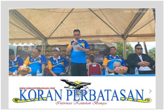 Bupati Anambas Aneng menyampaikan sambutan penutupan Piala Askab PSSI 2025.
