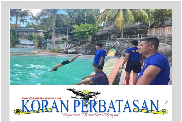 Latihan renang intensif personel Satpolairud Polres Natuna dalam rangka meningkatkan kemampuan dasar untuk mendukung tugas patroli laut dan penyelamatan di perairan Natuna.