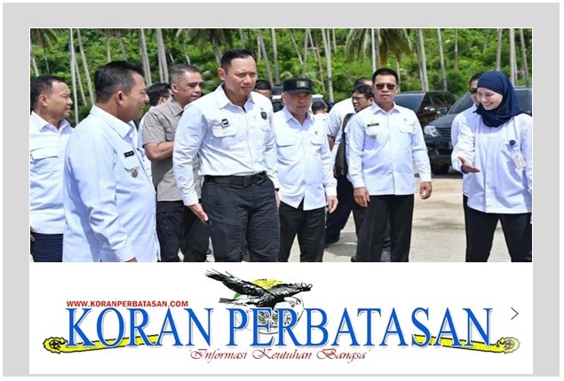 Potret Gubernur Kepri Ansar Ahmad bersama Menko Infrawil Agus Harimurti Yudhoyono dan Menhub Dudy Purwagandi saat peresmian tiga infrastruktur strategis di Letung, Anambas.