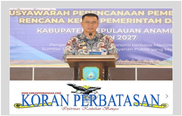 Bupati Kepulauan Anambas Aneng membuka Musrenbang RKPD 2027 di Kantor Bupati Anambas membahas prioritas pembangunan maritim dan ekonomi daerah.