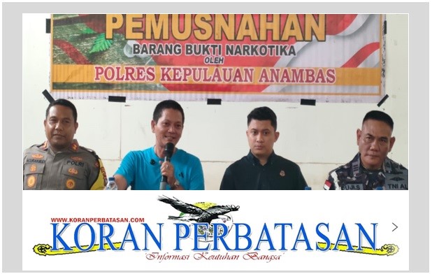 Kapolres Kepulauan Anambas memusnahkan barang bukti sabu seberat 58,51 gram bersama Forkopimda.