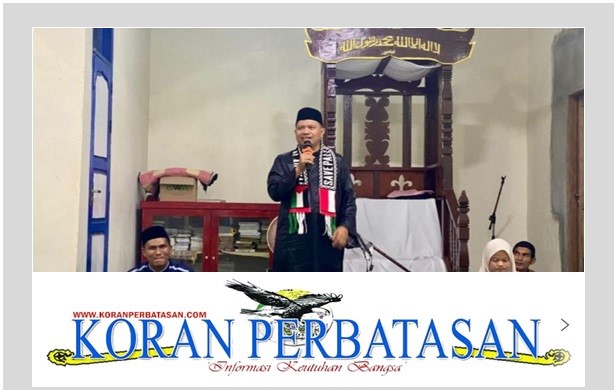 Camat Bunguran Timur Syuparman menyampaikan rencana pemekaran Kecamatan Sungai Ulu dalam Safari Ramadhan di Masjid Baitunnur Sebala.